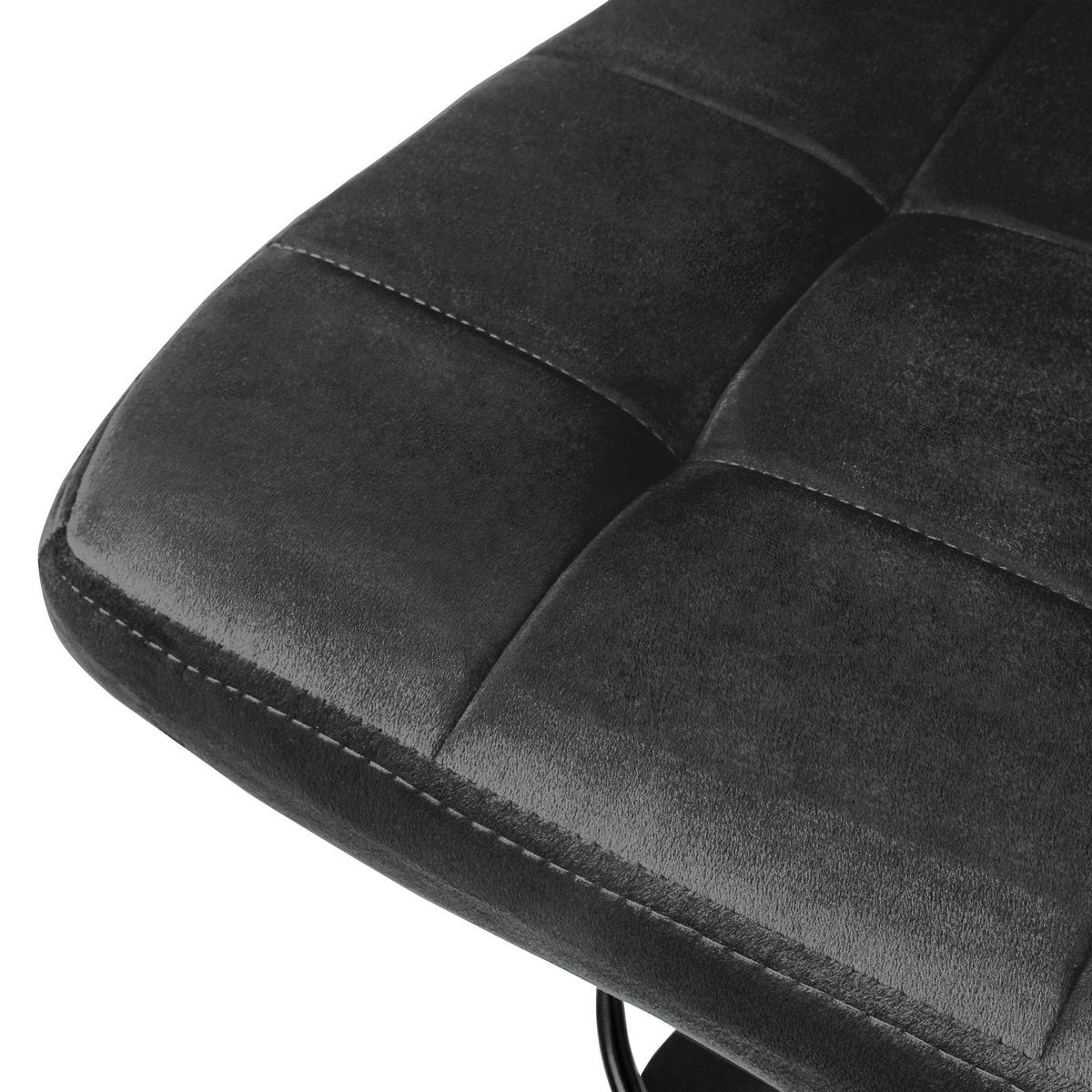 BARHOCKER Samt grau 2er Set - Grau, Metall (50/112/45cm) - ML-DESIGN