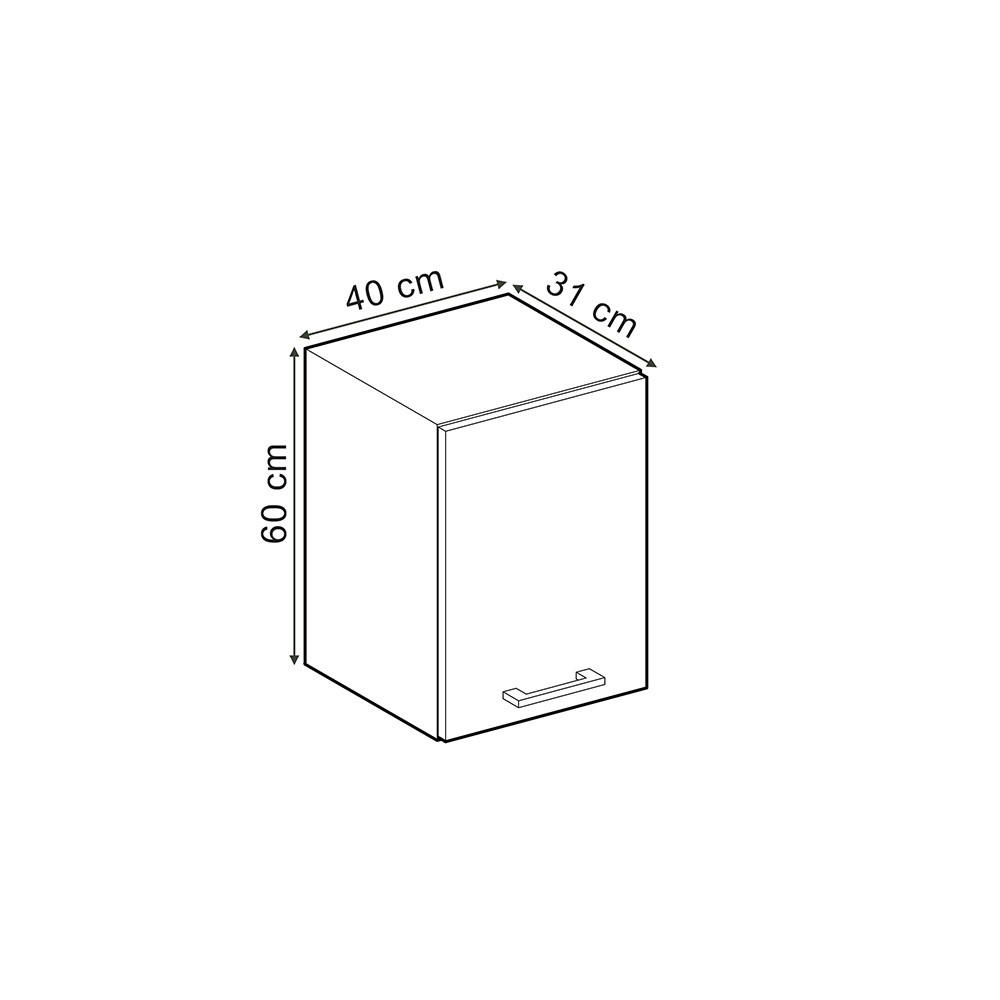 Thumbnail - Vicco Hängeschrank, Rot, Holzwerkstoff, 2 Fächer, Rechteckig, 40x60x31 cm, Küchen, Küchenmöbel, Küchenschränke, Küchenob...