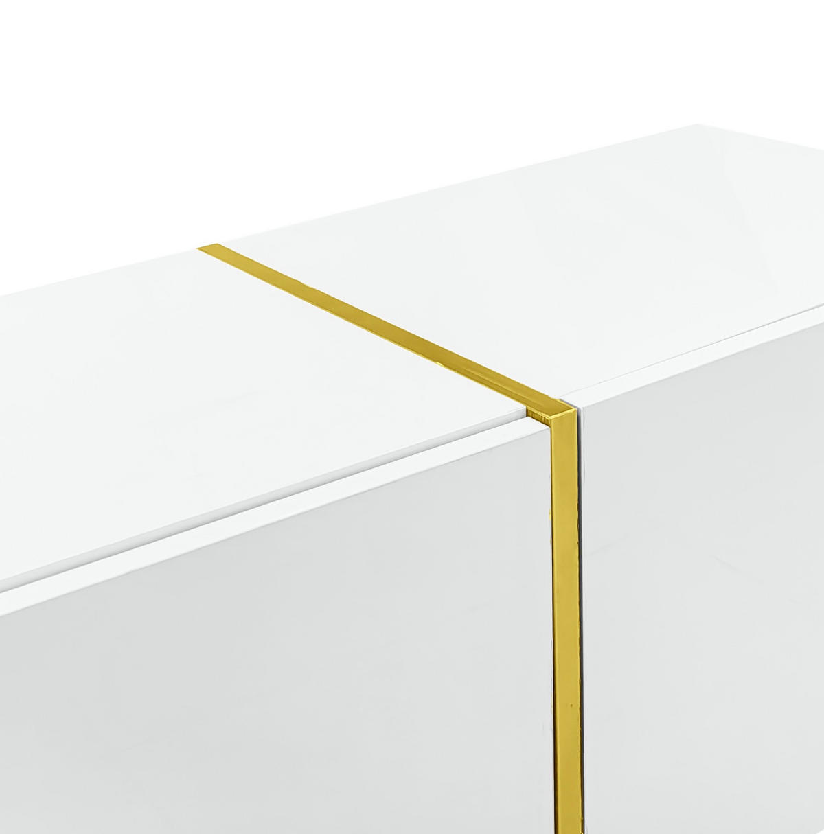 TV-ELEMENT mit Couchtisch - Kombination 2er-Set in Hochglanz Weiß - Weiß, Holzwerkstoff (170/46/35cm) - OKWISH