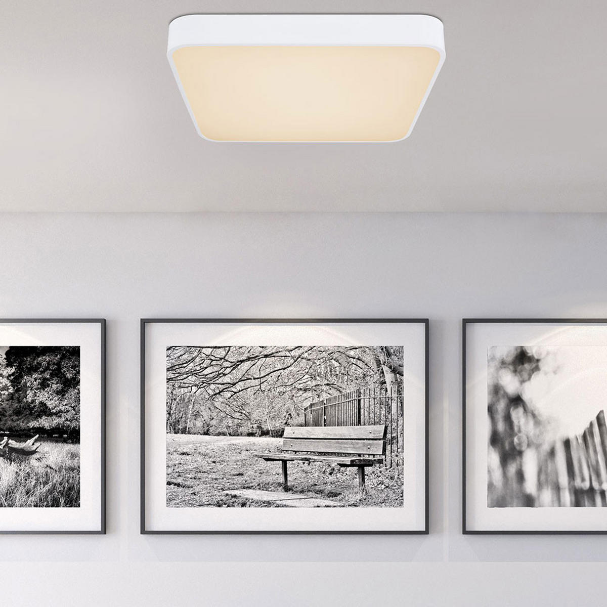 LED DECKENLEUCHTE Metall Weiß quadratisch - Weiß, Metall (40/40/10.5cm)