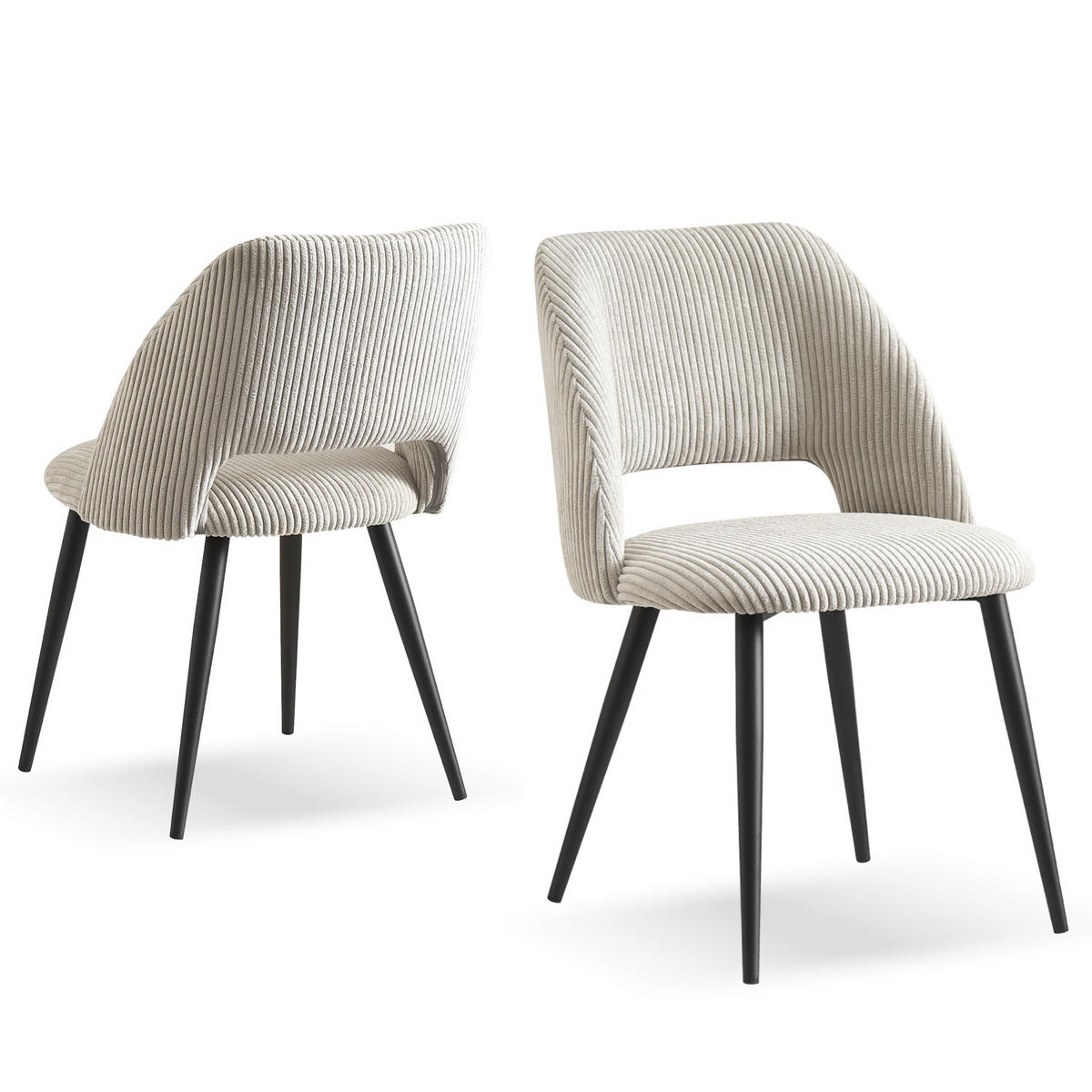 STUHL VICKY Grau 2 Stück - Grau, Textil/Metall (53/80/57cm) - B&D Home