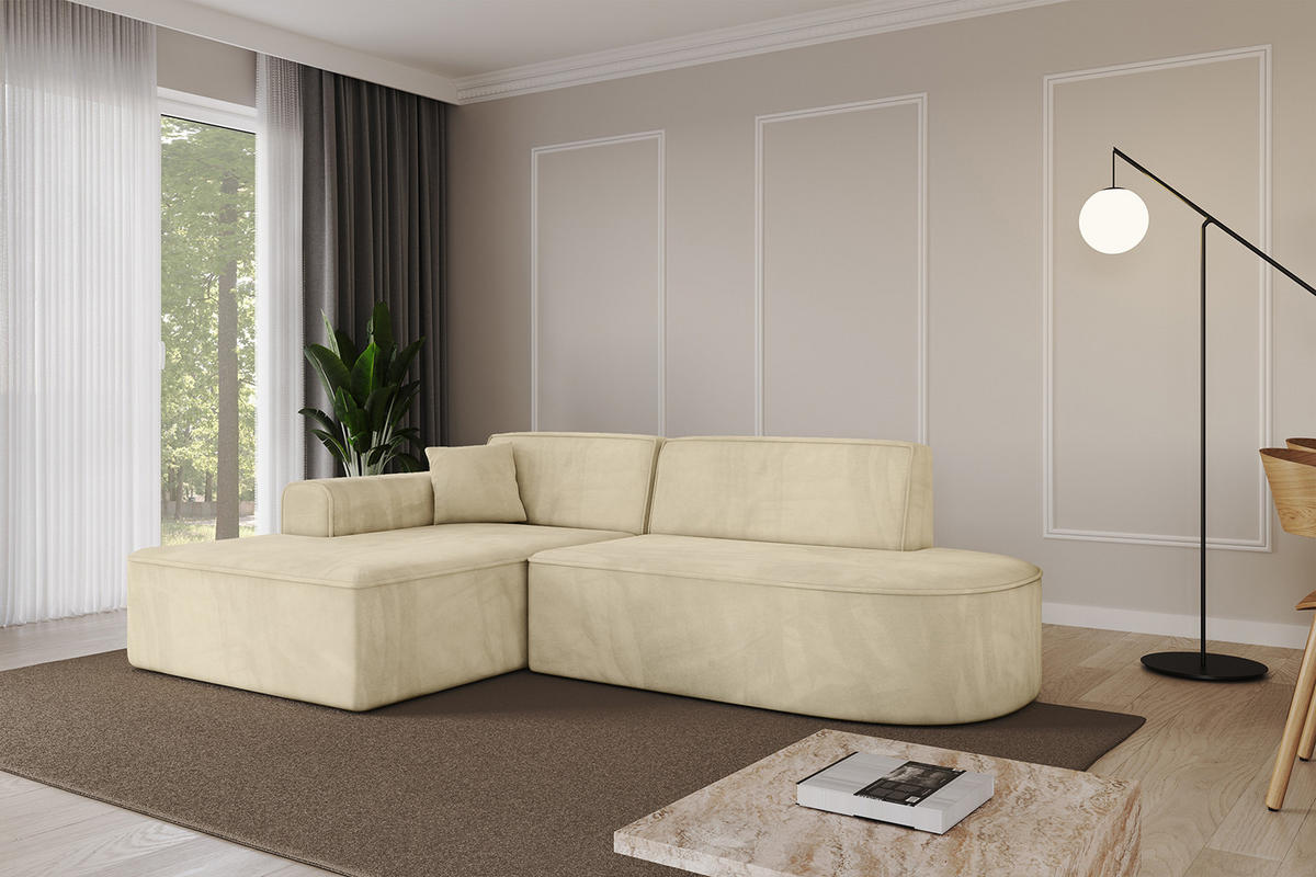 ECKSOFA Ottomane Links IREA-L1-v3 - 232x165x77 cm Beige - Taupe, Holzwerkstoff/Textil (232/165cm) - ALTDECOR