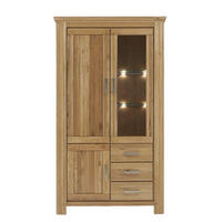 VITRINENSCHRANK Teilmassiv Iantha 115x210x45 Vitrine Wildeiche natur geölt - Wildeiche, Holz (115/210/45cm) - 58aufmkessel