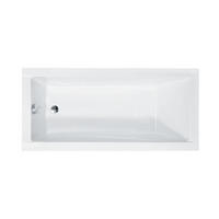 BADEWANNE Rechteck MODERN 160/70 + Kopfstütze Ablauf Füße - Weiß, Kunststoff (70/53.5/160cm) - bad land