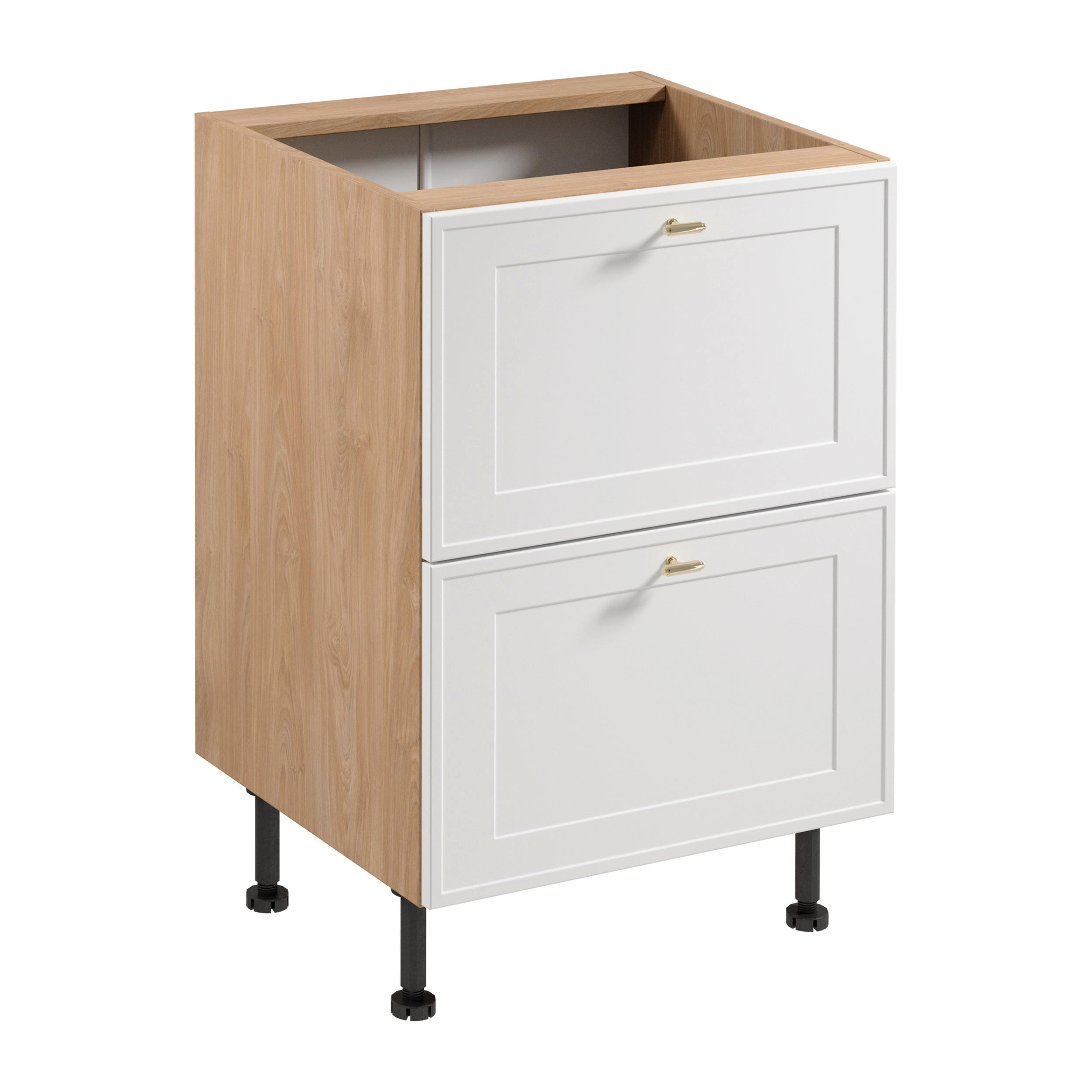 UNTERSCHRANK D60S2 AX – Sorento Sonoma Eiche Weiß – Weiß / Sonoma Eiche - Weiß/Sonoma Eiche, Holzwerkstoff (60/87/52cm) - ROYAL24_MARKT