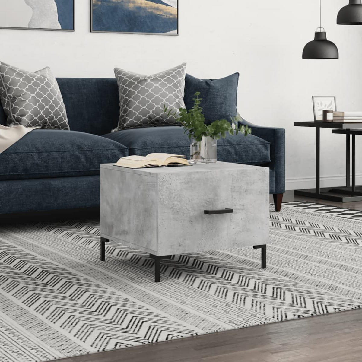 COUCHTISCH Betongrau 50x50x40 cm Holzwerkstoff - Grau, Holzwerkstoff (50/50/40cm) - furnicato