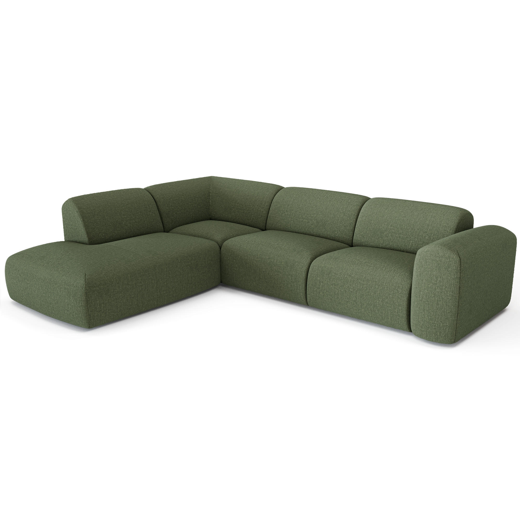 Thumbnail - Sia Home Ecksofa, Olivgrün, Textil, L-Form, Ottomane links, 269x221 cm, Wohnzimmer, Sofas & Couches, Wohnlandschaften, E...