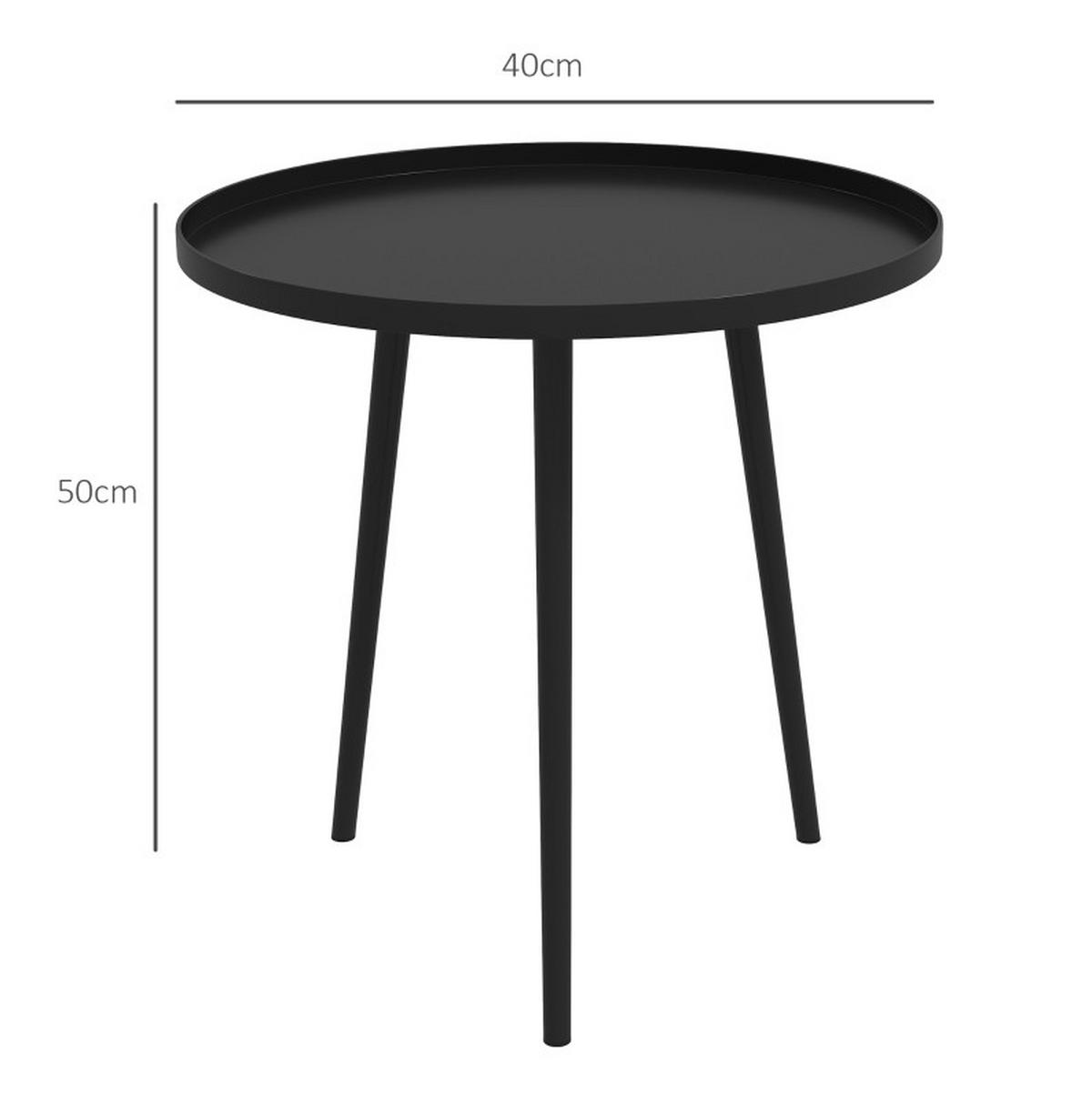 GARTENTISCH 40/50/50 cm schwarz aus Stahl mit Schutzrand - Schwarz, Metall (40/50/50cm) - OKWISH