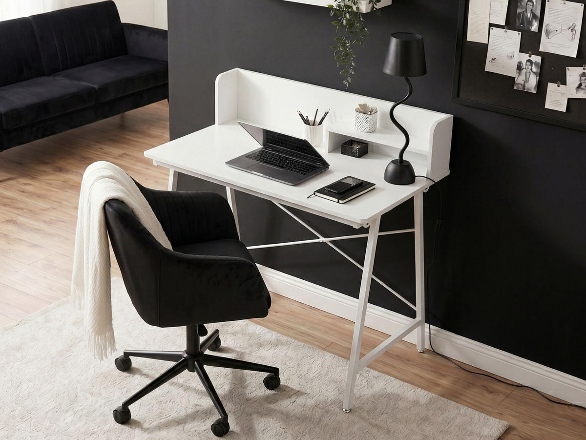 KRESLICÍ STŮL s sklopnou deskou stolu Bílý 80/62 cm Aland - bílá, kompozitní dřevo (62/80/94cm) - Beliani