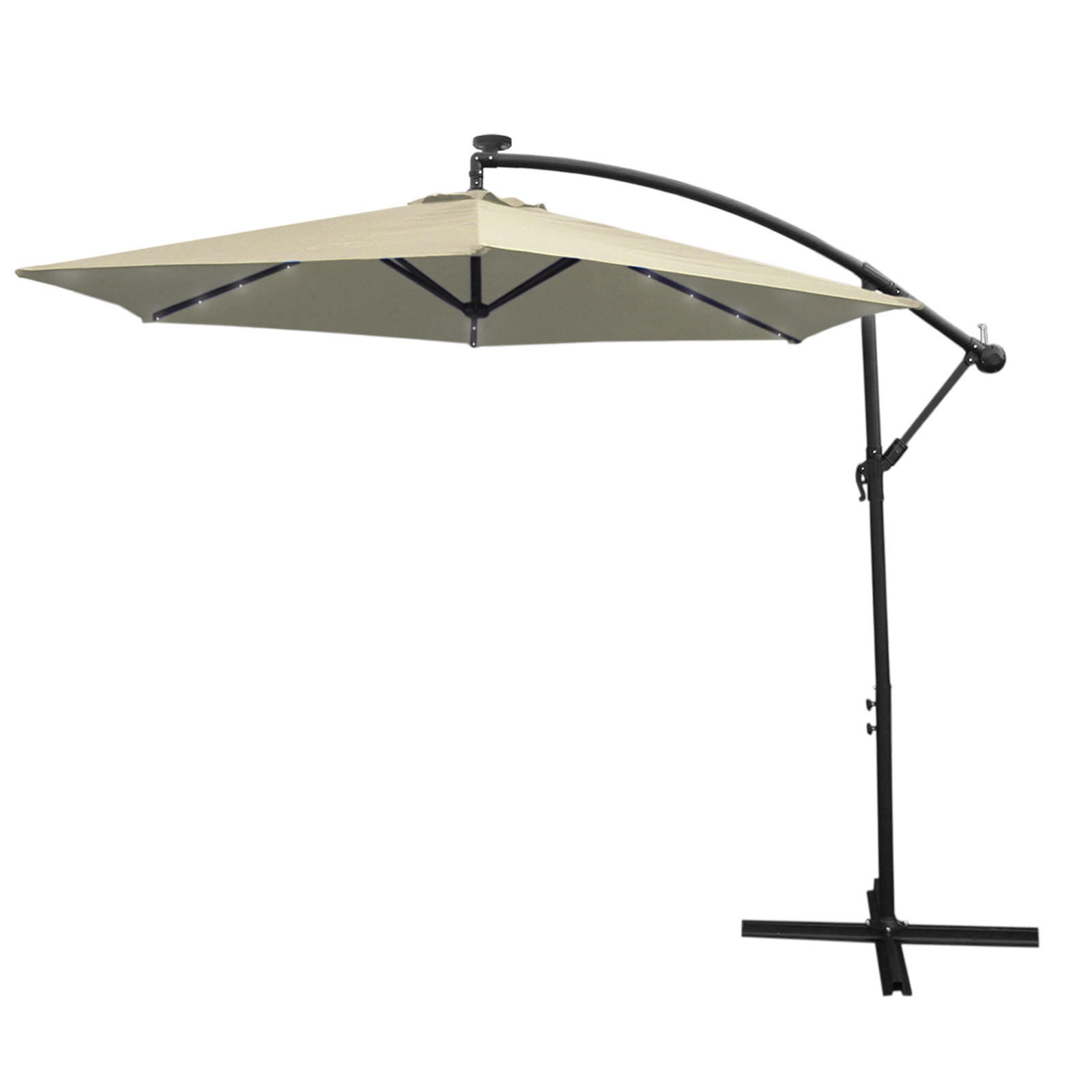SONNENSCHIRM - 300cm LED Ampelschirm – Creme - Creme, Textil (300/300cm) - Monstershop
