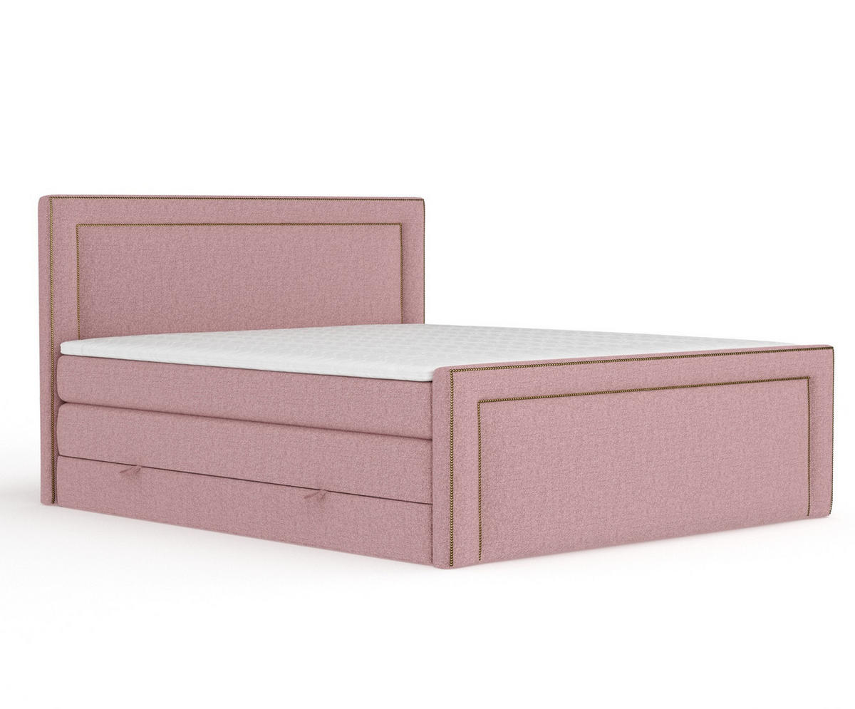 BOXSPRINGBETT Luxora Rosa 160/200 cm - Schwarz/Rosa, Holz/Holzwerkstoff (160/200cm) - Maison de Reve