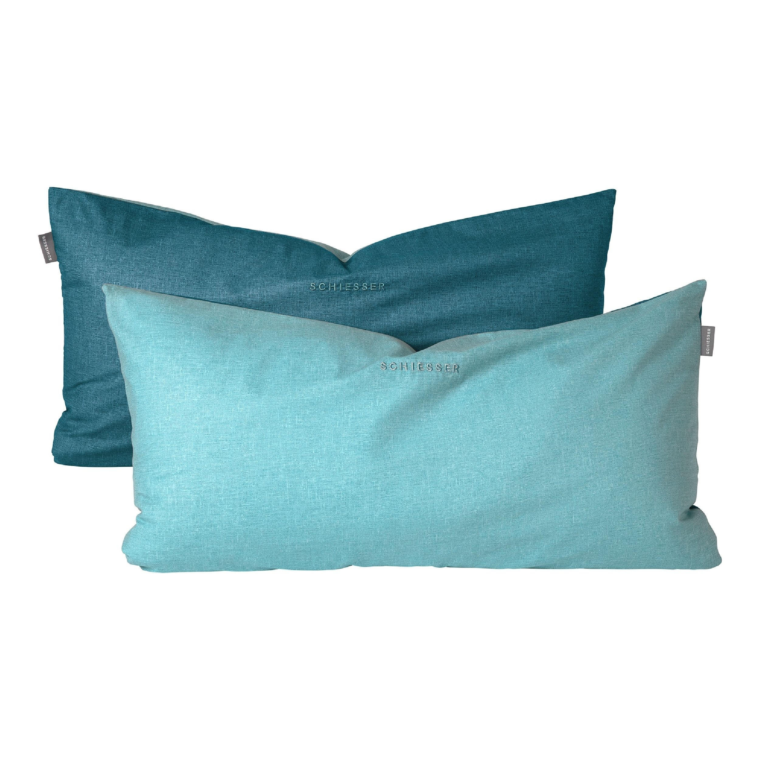 KISSENHÜLLENSET Doubleface Renforcé 2-teilig 40x80 cm Türkis - Türkis, Textil (40/80cm) - SCHIESSER