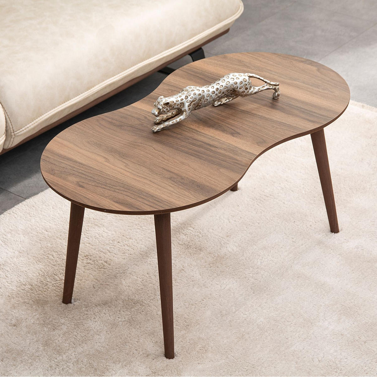 COUCHTISCH Moon Nussbaum - Braun, Holz (54/99/45cm) - Habitat Garten