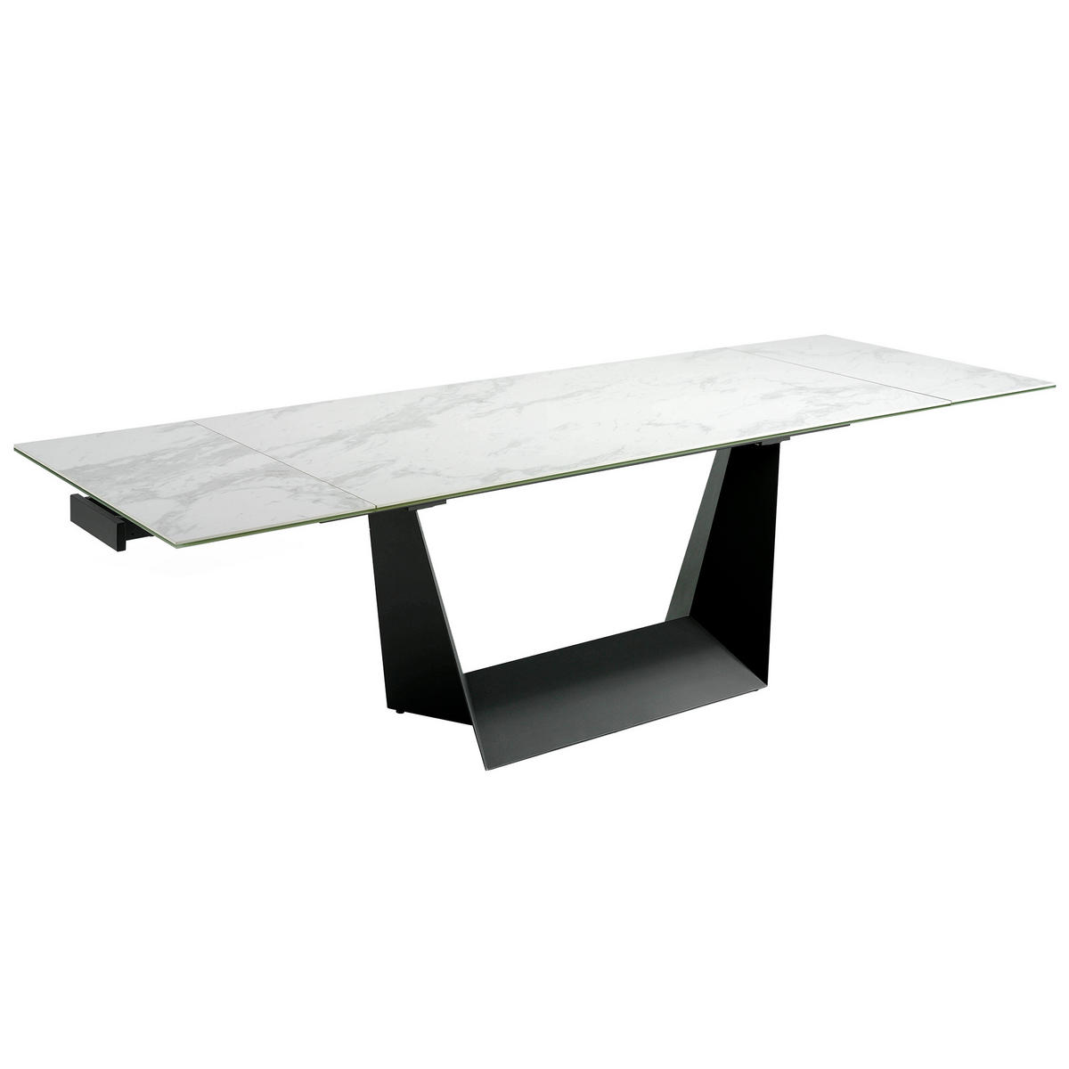 ESSTISCH Rechteckig Schwarz Weiß 180/90/75 cm - Schwarz/Weiß, Stein/Metall (90/180/75cm) - ANGEL CERDA