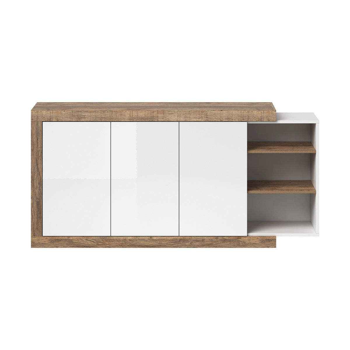 SIDEBOARD Azior Weiß und Holz - Weiß, Holzwerkstoff (180/85.7/40cm) - Petits-meubles