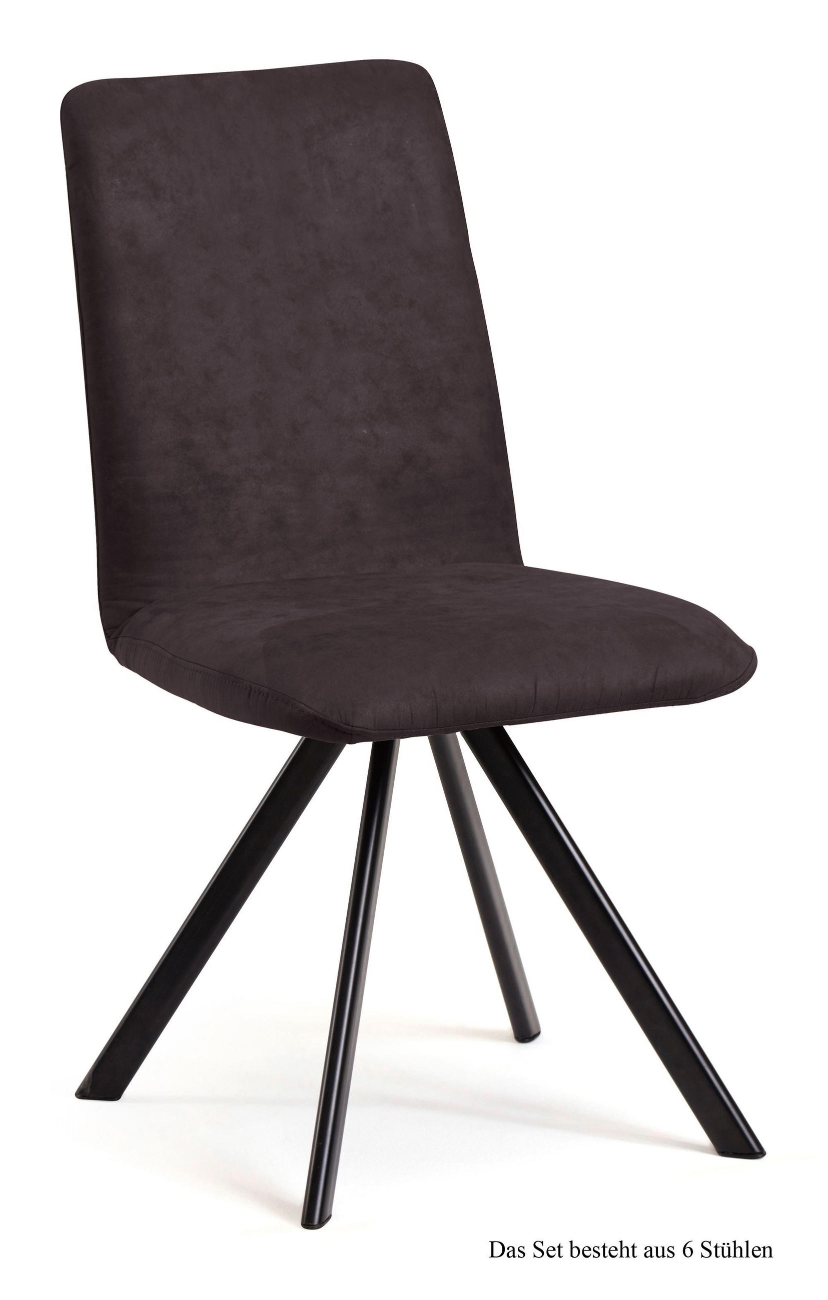 ESSZIMMERSTUHL drehbar (6er-Set) Denny 47x92x60 Schwarz/Espresso - Dunkelbraun/Schwarz, Kunststoff (60/92/47cm) - 58aufmkessel
