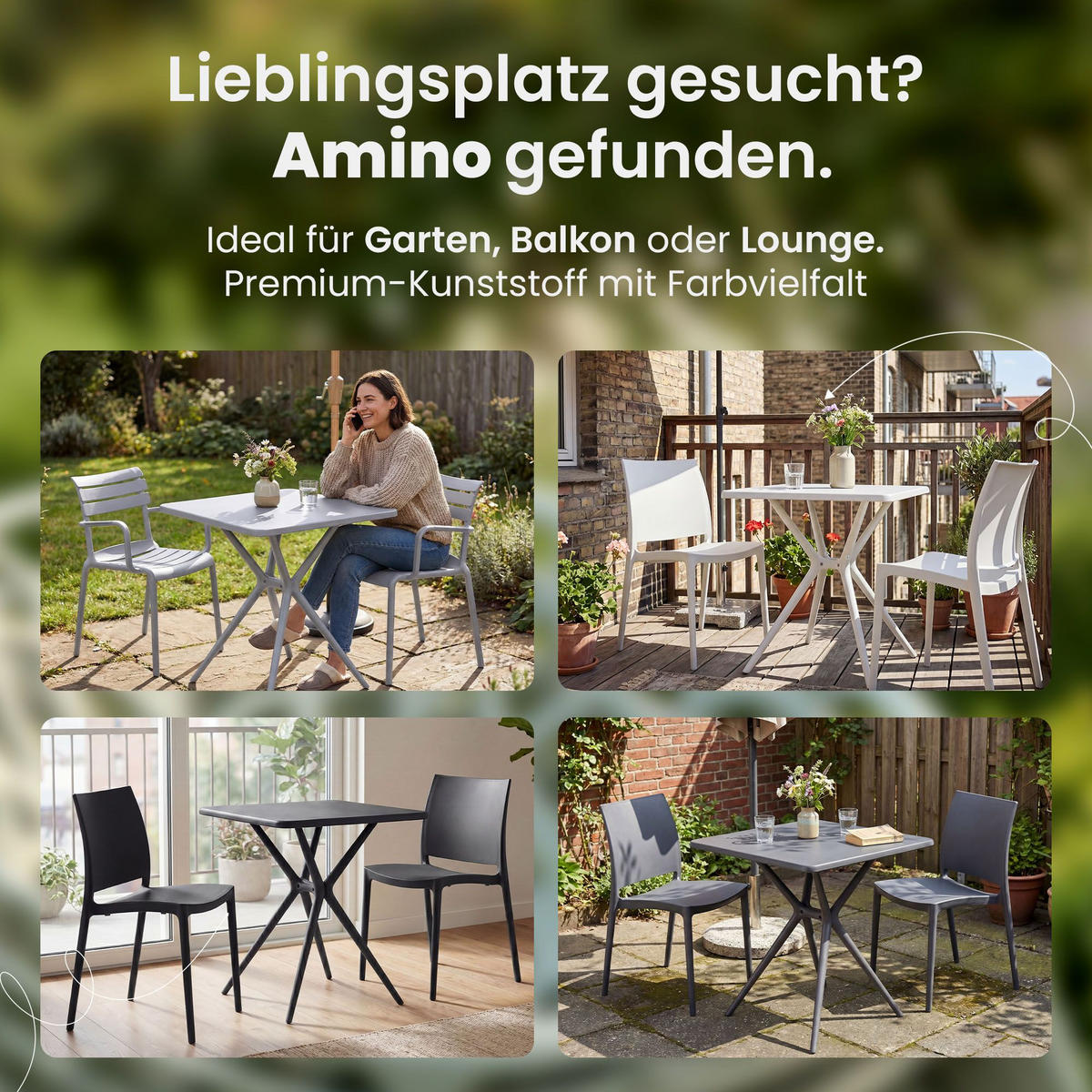 GARTENSITZGRUPPE 2 Kunststoff Weiß - Weiß, Kunststoff - CLP