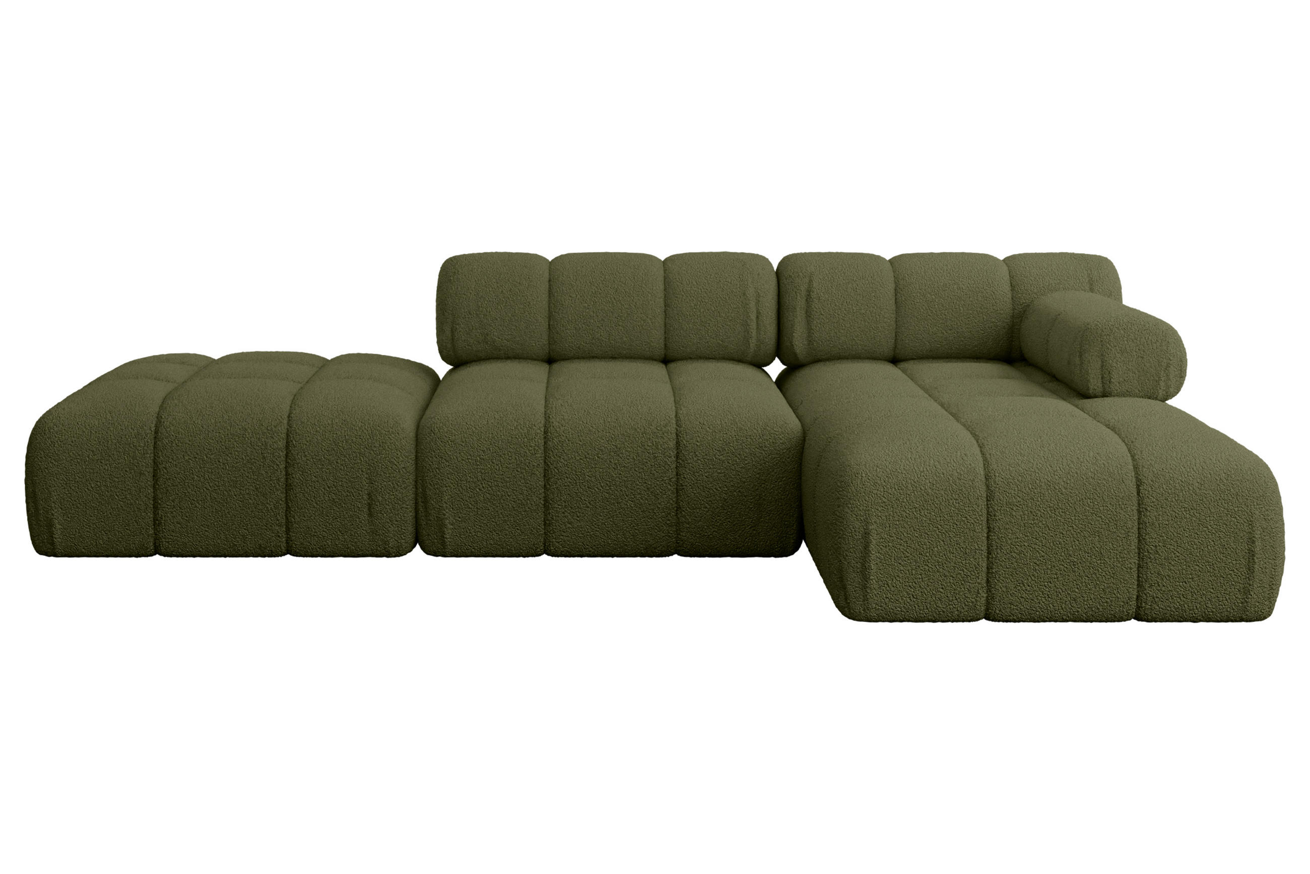 ECKSOFA modulares Sofa Lizur-L1 - 285x160x70 cm Grün Bouclé - Grün, Holzwerkstoff/Textil (285/160cm) - ALTDECOR