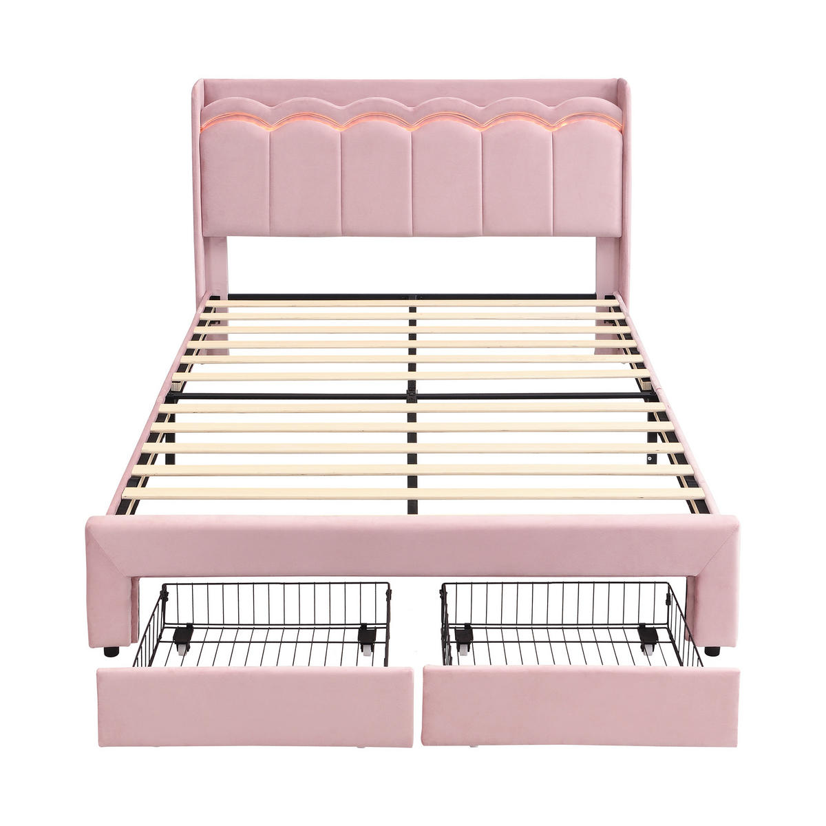 KINDERBETT 140/200 cm Rosa - Pink, Textil