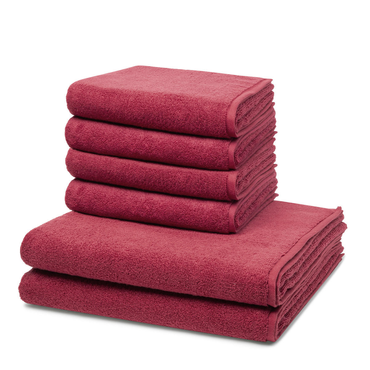 FROTTIERSET Sensual Skin 6-teilig - Rot, Textil (50/100cm) - Ross