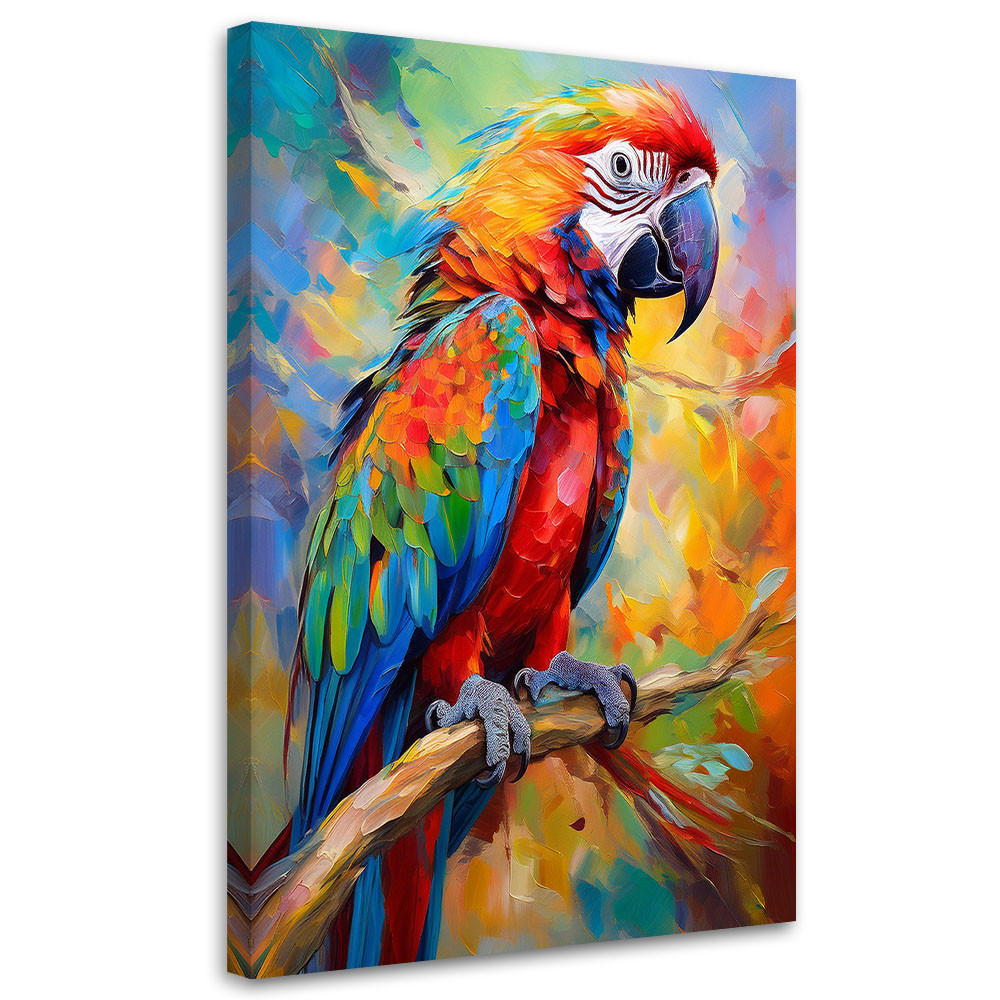 WANDBILD papagei abstrakte tiere - Multicolor, Textil (40/60cm) - Feeby