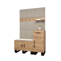 GARDEROBEN-SET 196/126/45,6 - Creme/Schwarz, Holz/Kunststoff (126/196/45.6cm) - Abiks Möbel