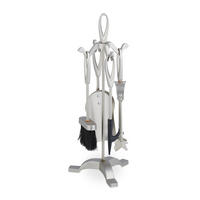 5-TLG.KAMINBESTECK-SET - Silberfarben, Metall (21/54/20cm) - Relaxdays