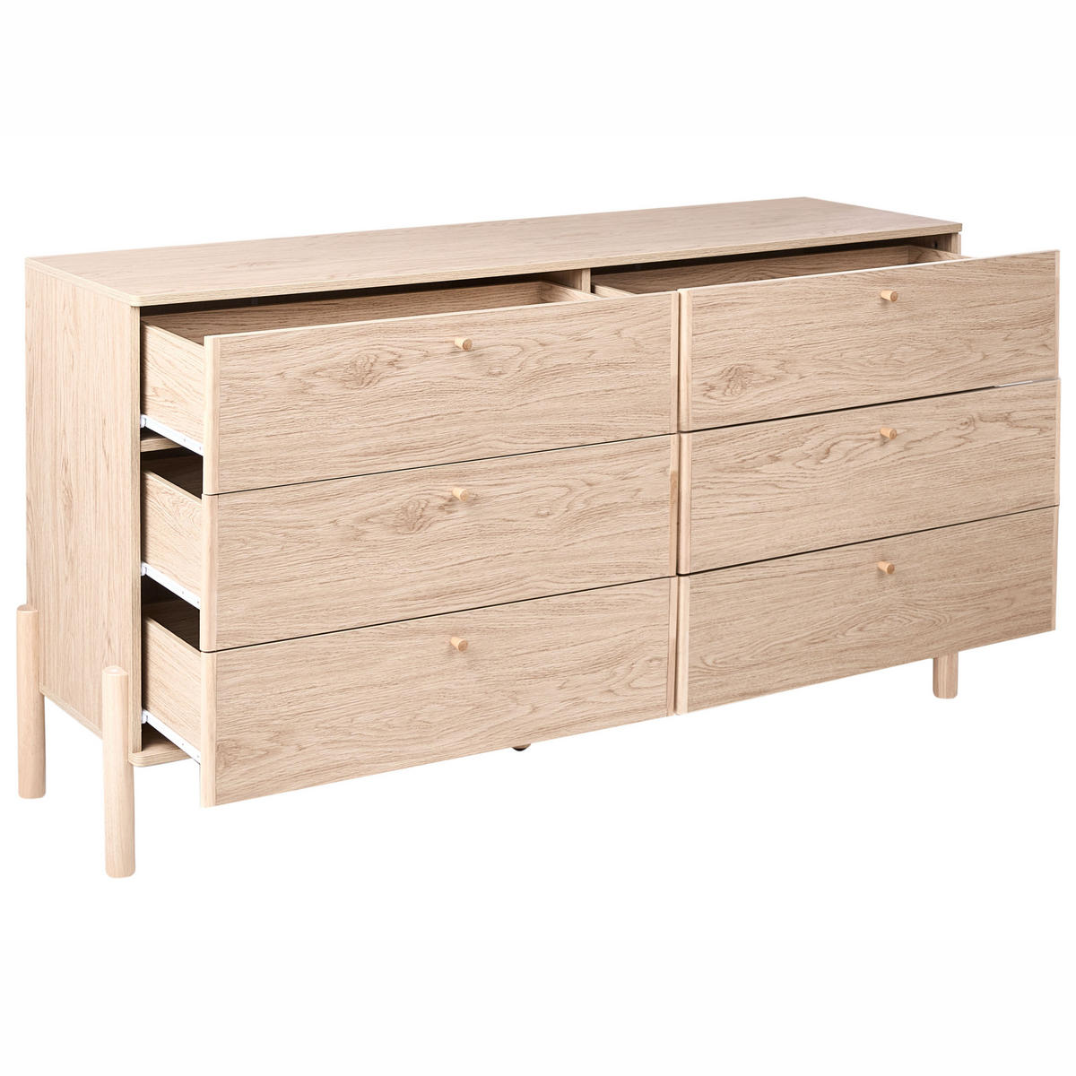 KOMODA s 6 zásuvkami Světle hnědá Collins - světle hnědá, kompozitní dřevo (156/86/46cm) - Beliani