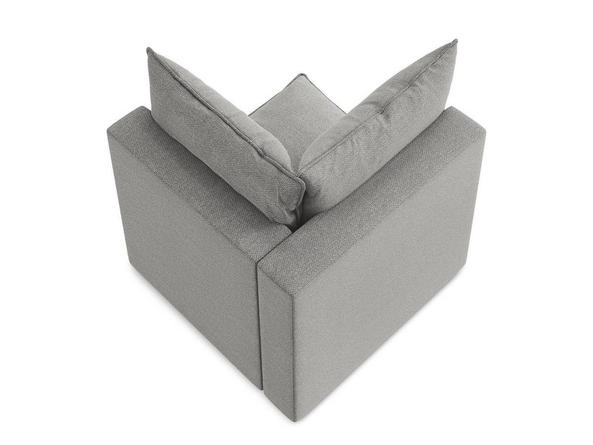 SOFAELEMENT Bouclé Stoff Grau - Hellgrau/Schwarz, Holzwerkstoff/Kunststoff (90/77/90cm) - Makamii