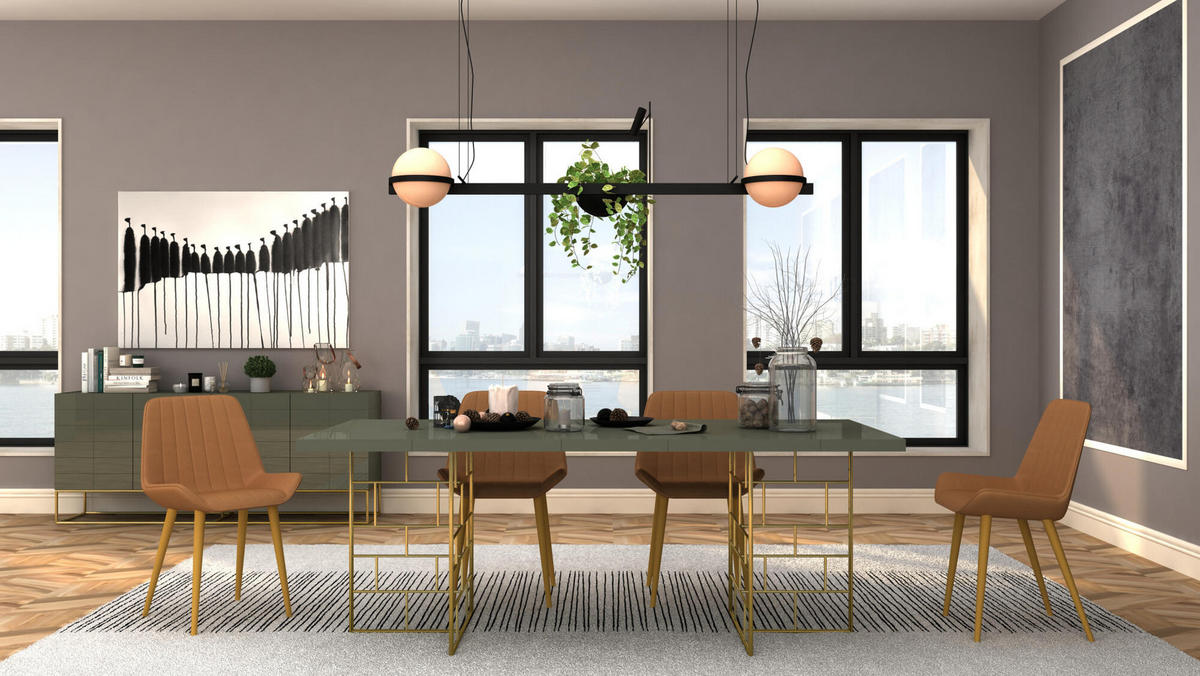 ESSTISCH ROSE HILL Grün 200x90x76 cm - Grün, Holzwerkstoff (90/200/76cm) - FURNLUX