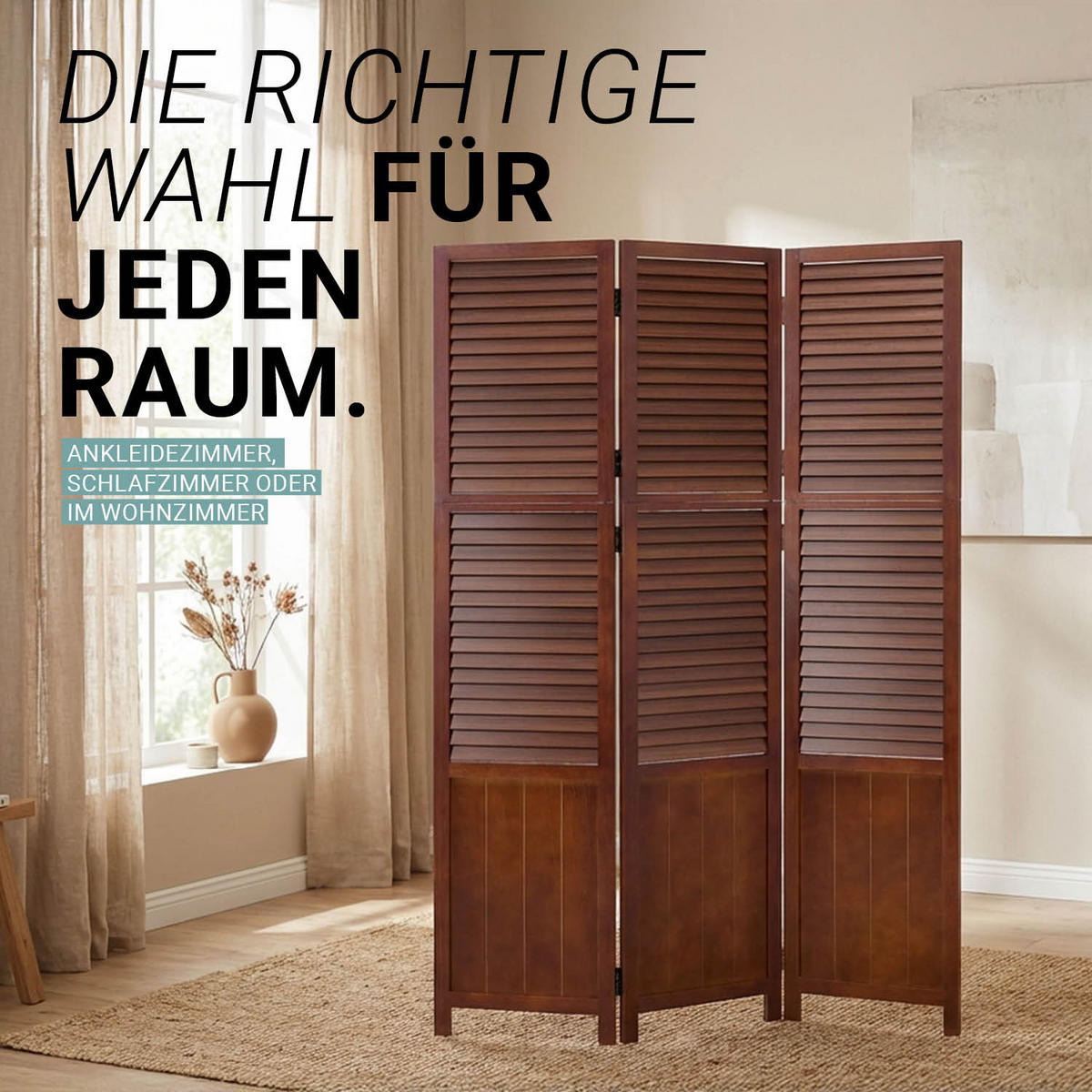 PARAVENT 120/170 cm Braun - Braun, Holz (120/170/2cm) - Homestyle4u