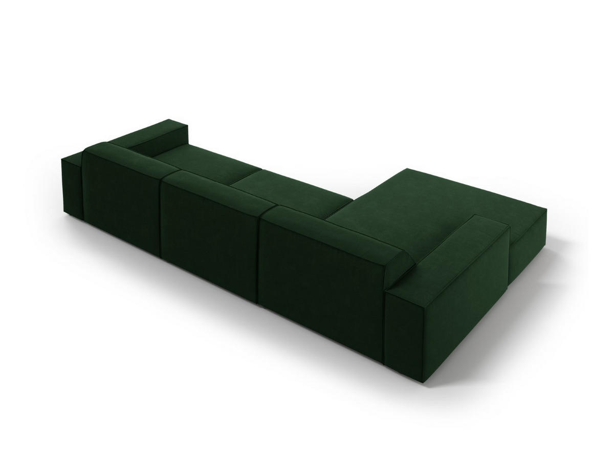 ECKSOFA links Jodie aus Samt flaschengrün 4 Sitzplätze - Dunkelgrün, Textil (166/284cm) - Micadoni