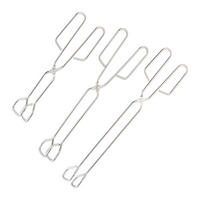 3-TLG.GRILLZANGEN-SET - Silberfarben, Metall (4.5cm) - Relaxdays