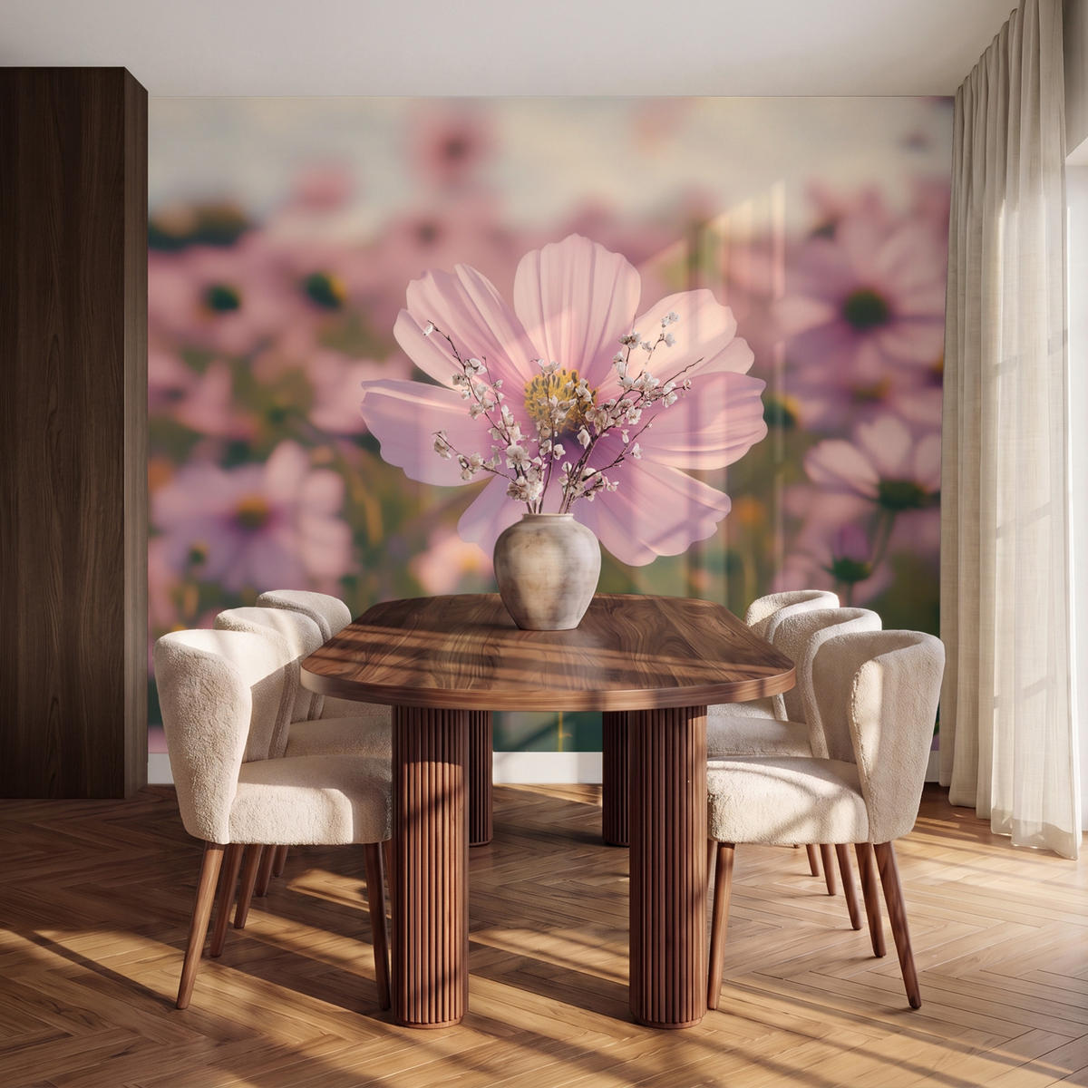 TAPETE - Blumen - Lila - Unscharf - 260x220 cm - Rosa, Papier (260/220cm) - OnlyWow