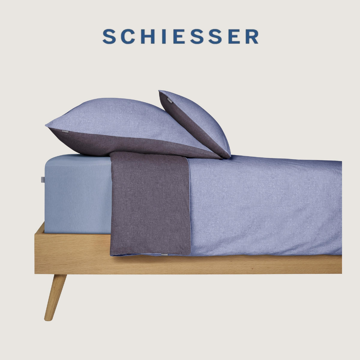 BETTWÄSCHESET Doubleface - Renforcé - 2-teilig - 155 x 220 cm - Blau - Blau, Textil (155/220cm) - SCHIESSER