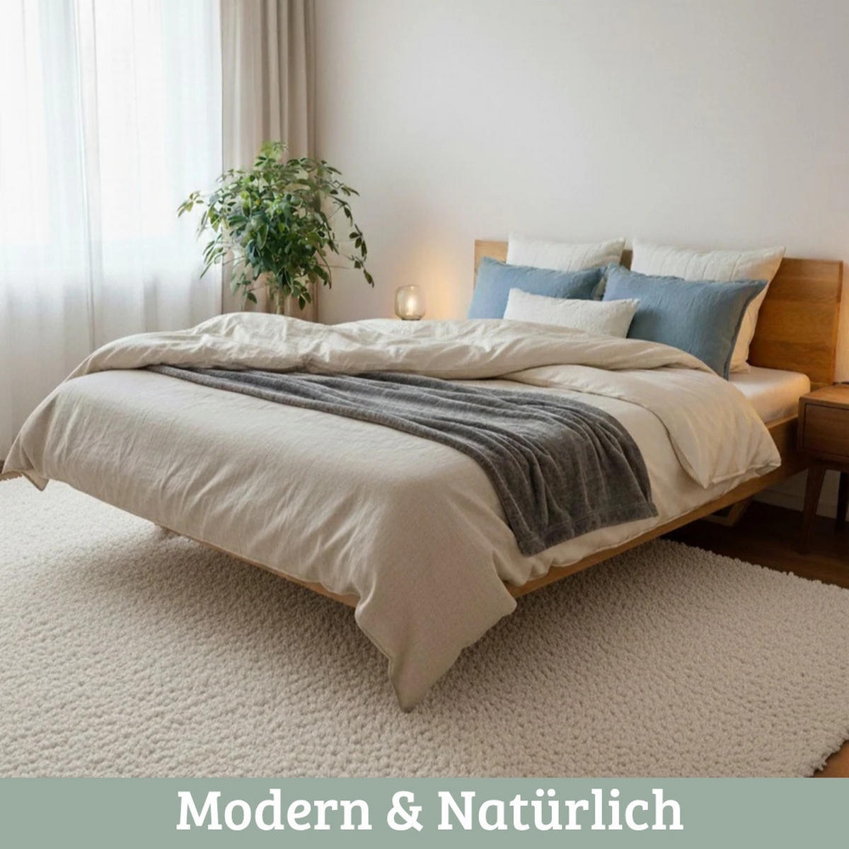 MASSIVHOLZBETT 160x200 cm KEILO Eichenholz Bettrahmen Metallkufen - Braun, Holz (160/200cm) - DELUKE