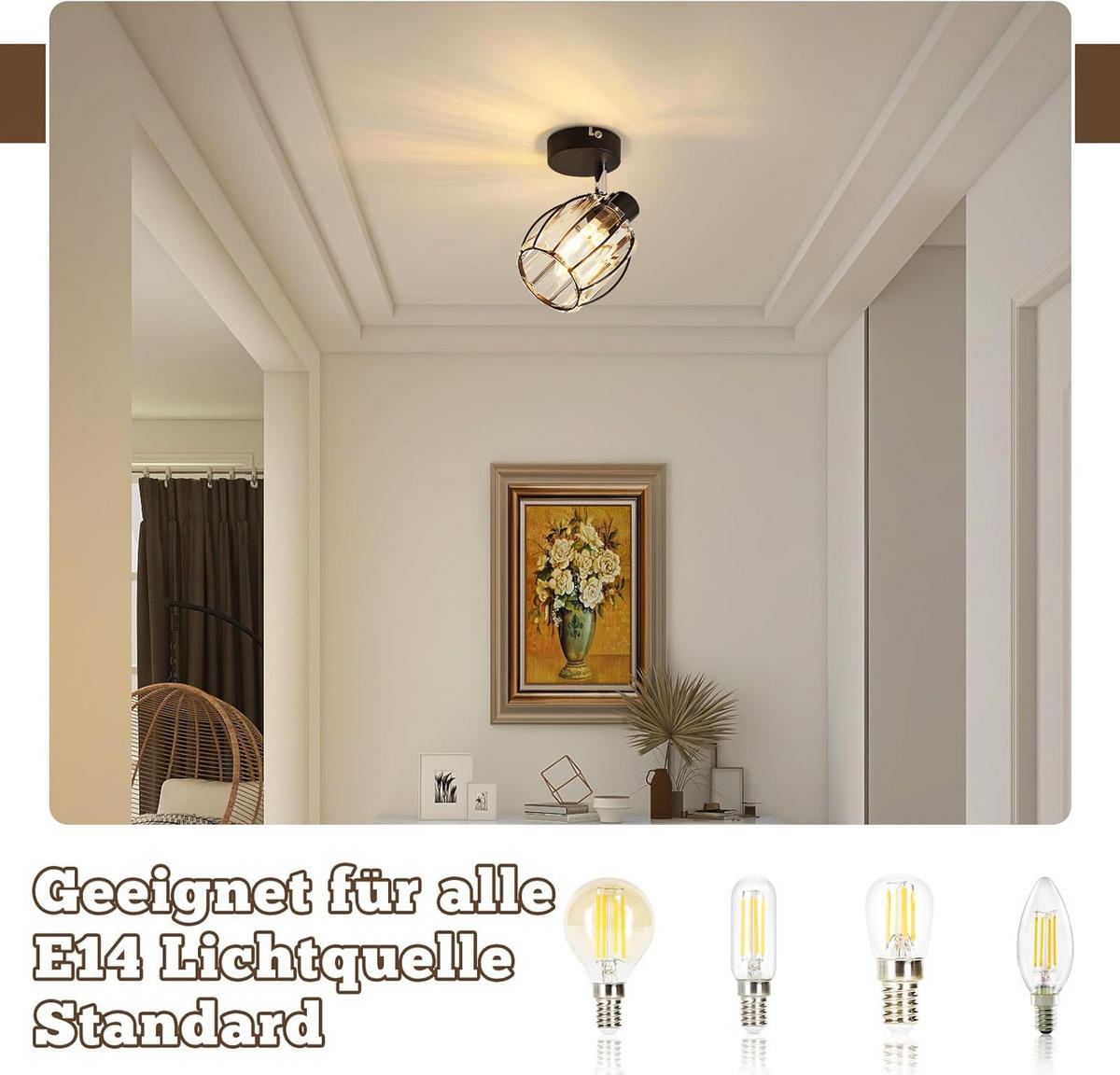 DECKENSTRAHLER Lumhilde 12.5/12.5/14 cm - Schwarz, Metall (14/12.5/12.5cm) - ZMH