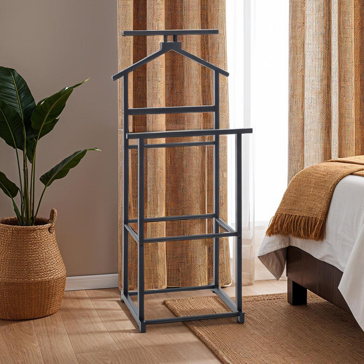 HERRENDIENER KANNA - Schwarz, Holz (49/109/40cm) - IDIMEX