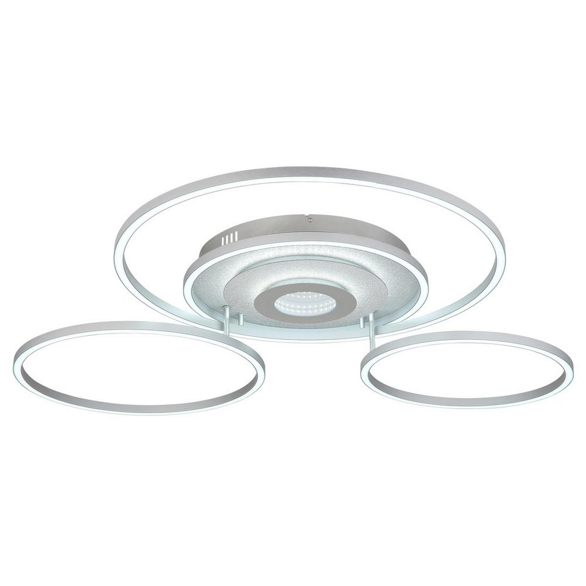 DECKENLEUCHTE MILES Metall silber, LED - Silberfarben, Metall (99.2/80.8/13.5cm) - Globo Lighting