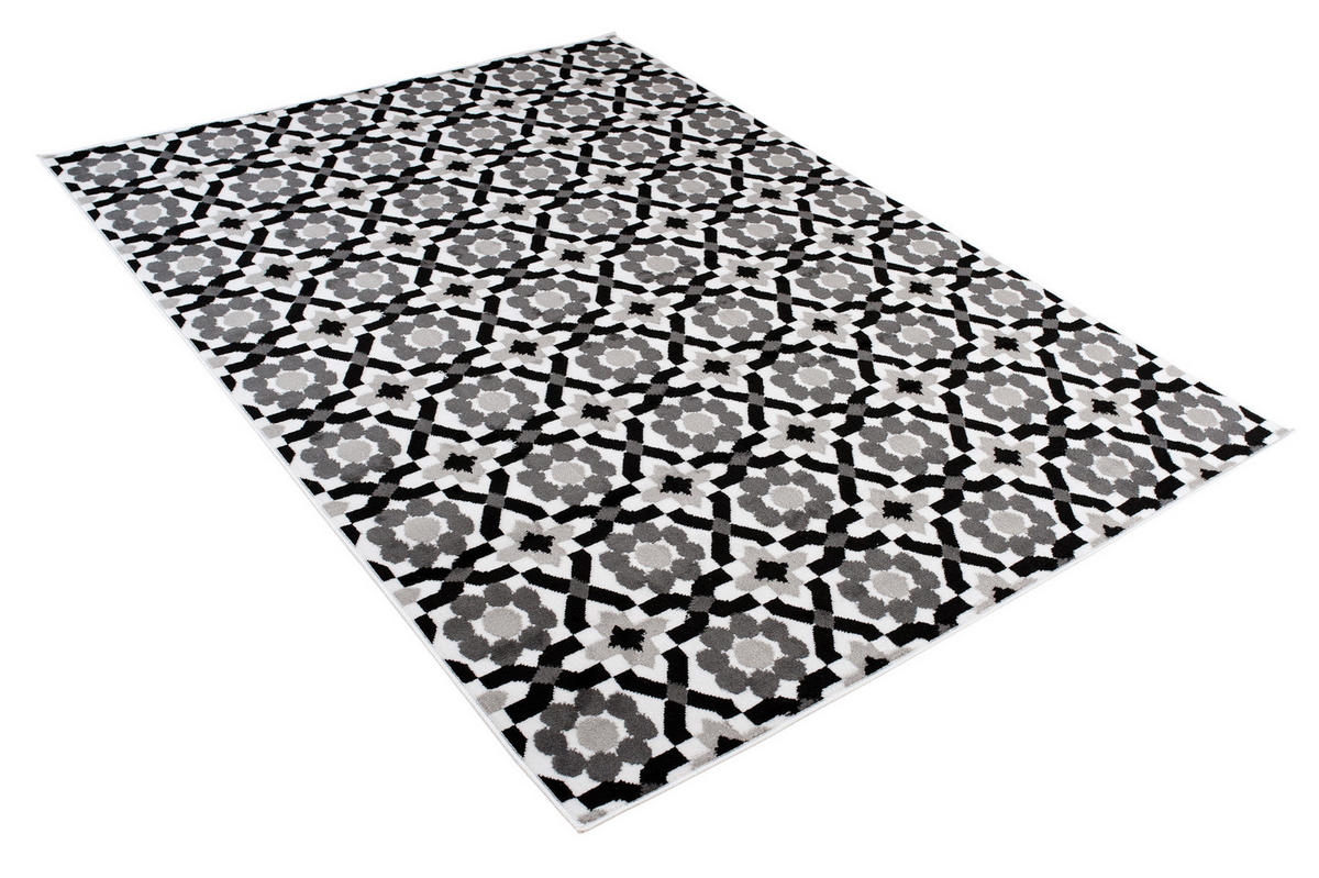 TEPPICH MAYA Grau Floral Mosaik Geometrisch 160/230 cm - Grau, Textil (160/230cm) - Tapiso
