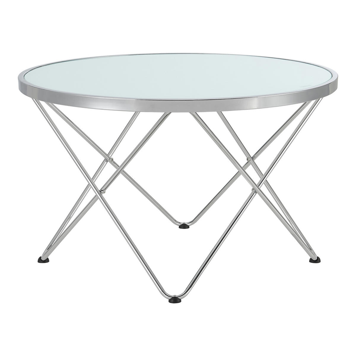 COUCHTISCH Nikkeby 80/80/50 - Silberfarben, Glas (80/80/50cm) - [en.casa]