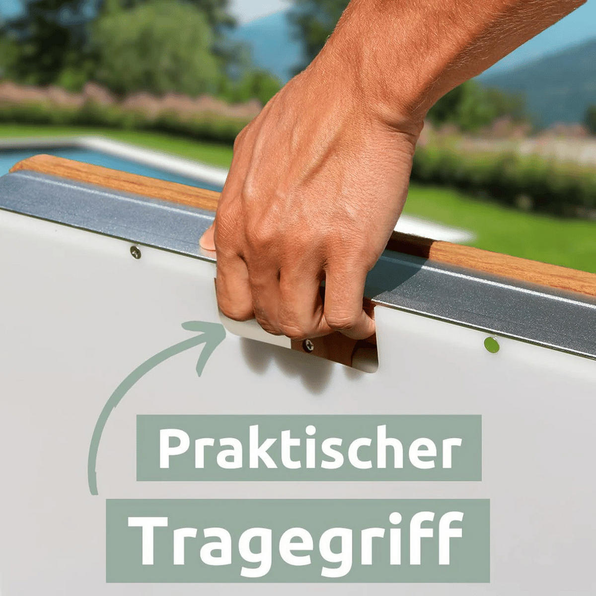 GARTENDUSCHE Outdoor eckig TYLIX WPC Bodendusche - Braun, Holzwerkstoff (70/7/55cm) - DELUKE