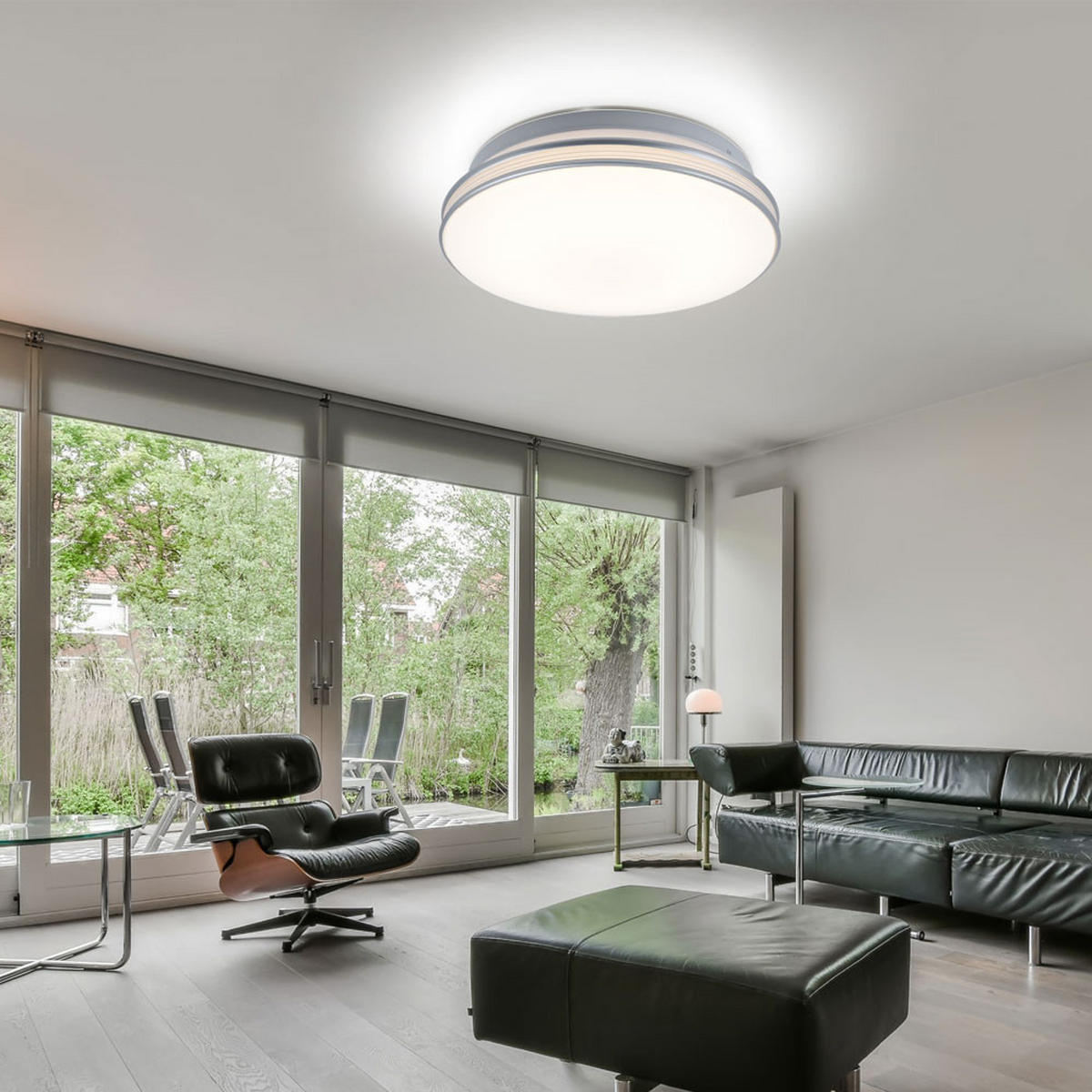 LED DECKENLEUCHTE Weiß Rund - Weiß, Metall (29.3/29.3/8.5cm) - Esto