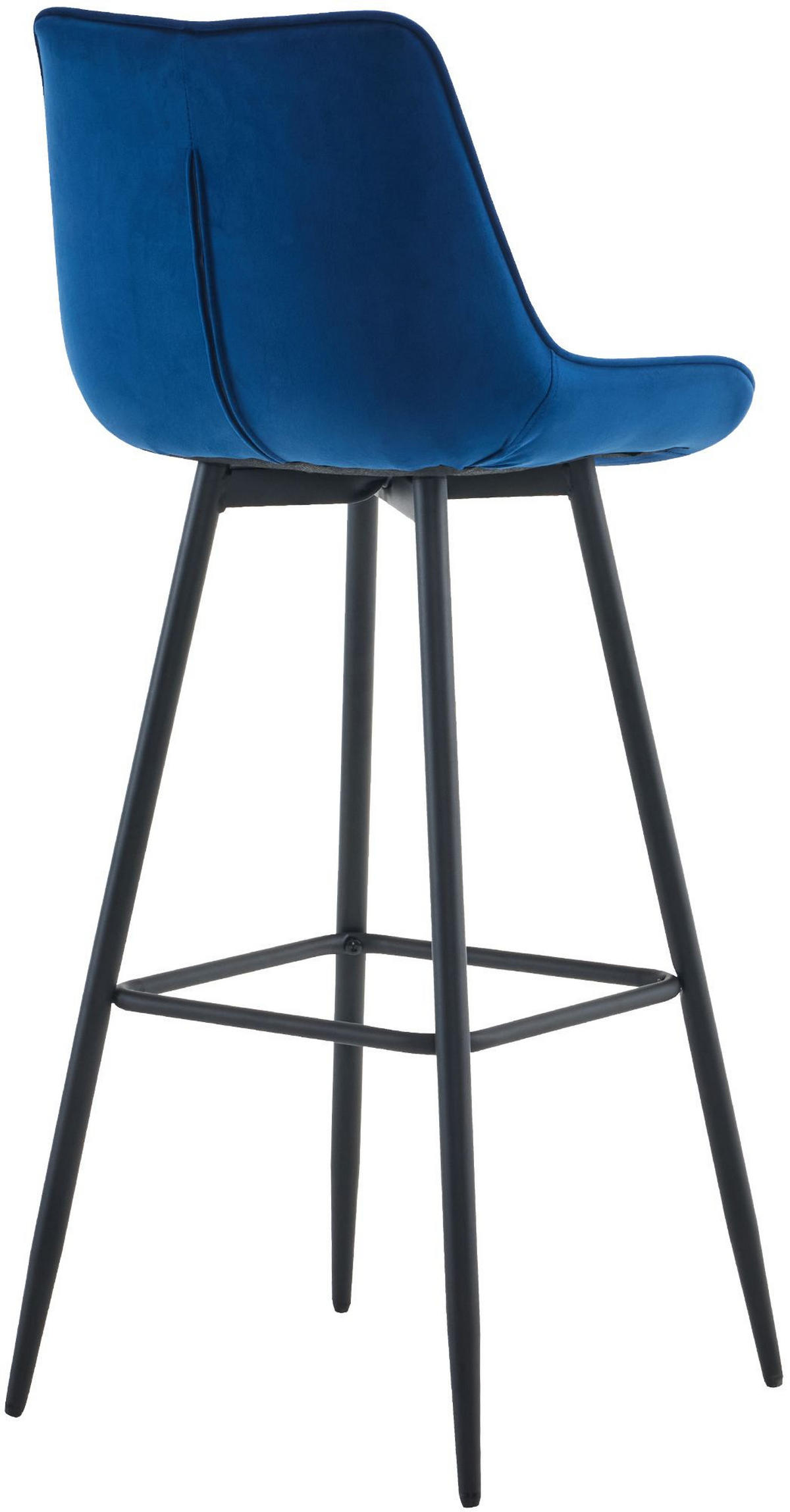 BARHOCKER Samt blau - Blau/Schwarz, Textil/Metall (47/106/52cm) - CLP
