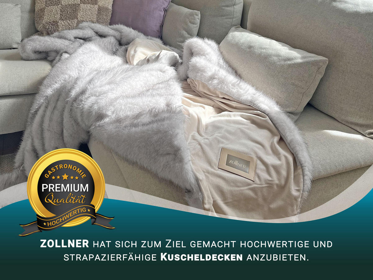 KUSCHELDECKE, 100% Polyester - Beige, Textil (150/200cm) - Zollner