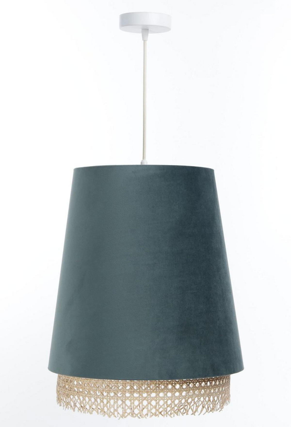 HÄNGELEUCHTE Türkis 35/44 cm - Türkis, Naturmaterialen (35/1.3/44cm) - ONZENO