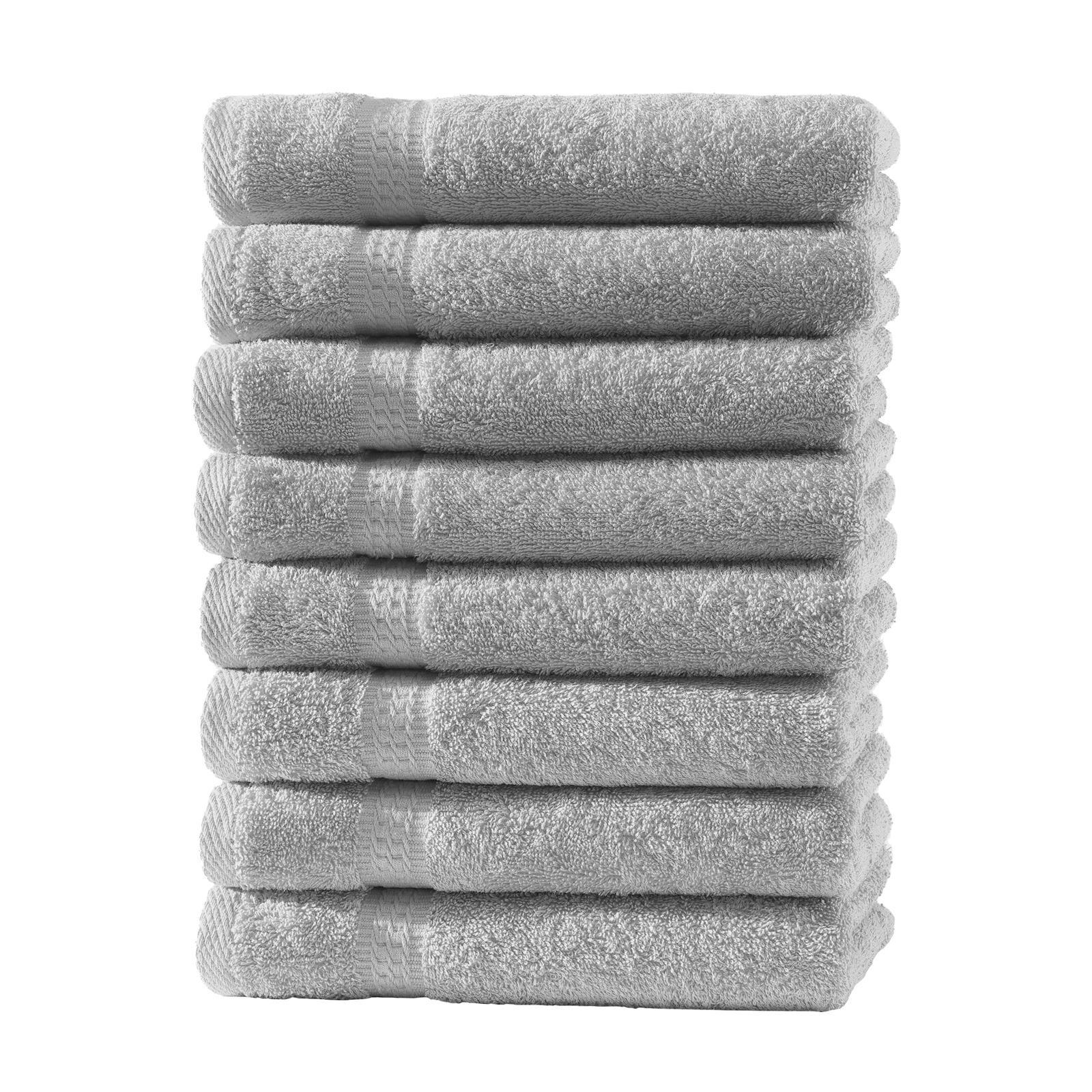 GÄSTEHANDTUCH 30x50 cm Frottier Gästetuch im 8er Set aus 100% Baumwolle, Silber 500g/m2 - Silberfarben, Textil (35/50cm) - Carpe Sonno