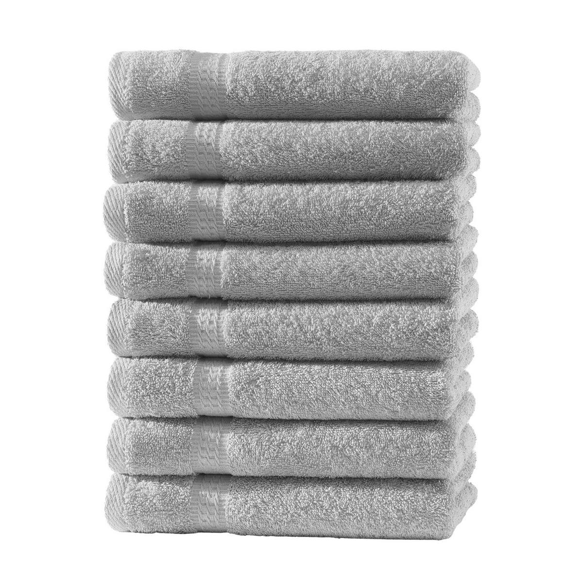 GÄSTEHANDTUCH 30x50 cm Frottier Gästetuch im 8er Set aus 100% Baumwolle, Silber 500g/m2 - Silberfarben, Textil (35/50cm) - Carpe Sonno