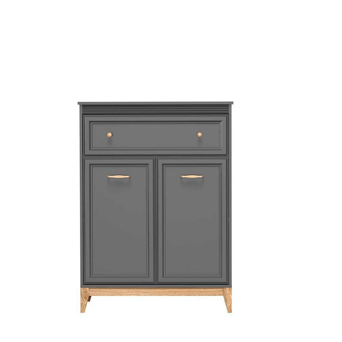 KOMMODE SUOLO 92/125,5/40,5cm mit 1 Schubladen 2 Türen Grau - Grau, Holzwerkstoff (92/125.5/40.5cm) - MASSENO