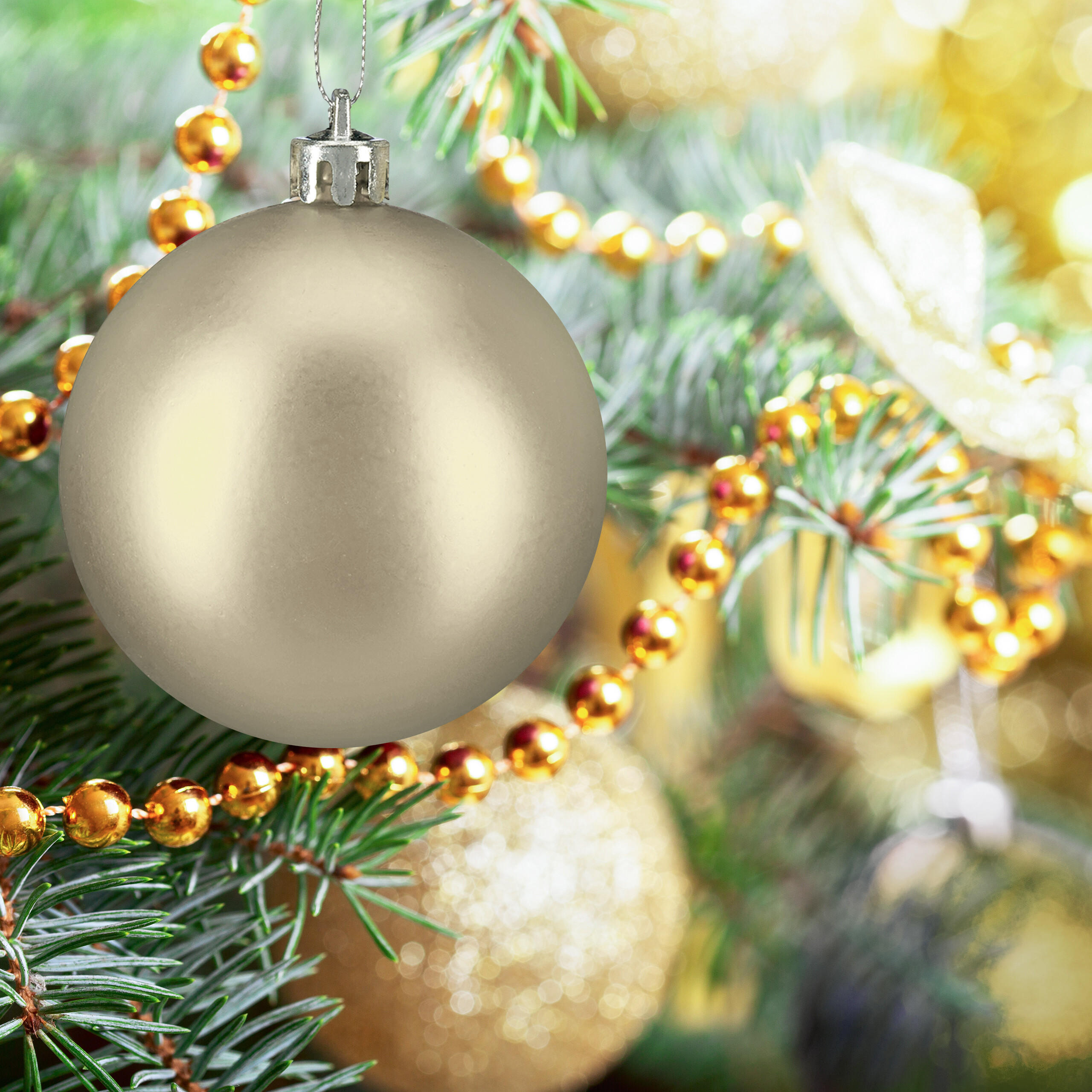 100XWEIHNACHTSKUGELN - Creme, Kunststoff (6/7/6cm) - Relaxdays